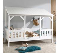 Pack - Lit Cabane Enfant & Sommier "Housebed III" 90x200cm Blanc