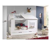 Pack - Lit Cabane Enfant & Tiroir "Housebed II" 90x200cm Blanc