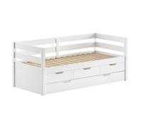 Pack - Lit Capitaine & 4 Tiroirs "Margrit" 90x200cm Blanc