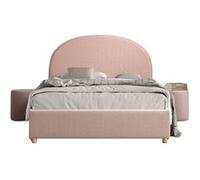 Pack - Lit Coffre Adulte & 2 Poufs "Moon" 140x200cm Rose