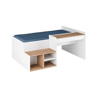 Pack Lit Combiné Avec Bureau Et Matelas Boruto Blanc Et Noisette 90X190