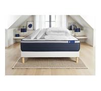 Pack lit complet 140x190 cm - Matelas + Sommier Blanc (en kit) + 2 oreillers + Couette - Actiflex Ma
