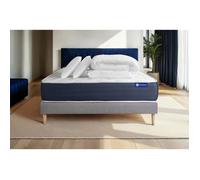 Pack prêt à dormir matelas Ressorts ensachés + Mémoire de forme ACTIFLEX SLEEP 160x200 + sommier KIT gris +2oreillers+couette G