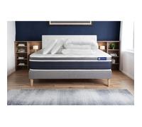 Pack lit complet 160x200 cm - Matelas + Sommier Gris (en kit) + 2 oreillers + Couette - Actimemo Con