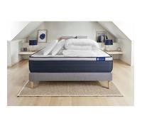 Pack lit complet 160x200 cm - Matelas + Sommier Gris (en kit) + 2 oreillers + Couette - Actimemo Max