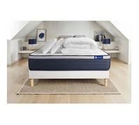 Pack lit complet 180x200 cm - Matelas + Sommier Blanc (en kit) + 2 oreillers + Couette - Actimemo Ma