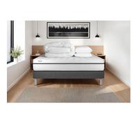 Pack lit complet 180x200 cm - Matelas + Sommier Gris (en kit) + 2 oreillers + Couette - Vital Spa Gris