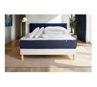 Pack lit complet 200x200 cm - Matelas + Sommier Blanc (en kit) + 2 oreillers + Couette - Actilatex S