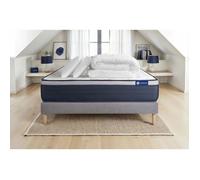 Pack lit complet 200x200 cm - Matelas + Sommier Gris (en kit) + 2 oreillers + Couette - Actiflex Max