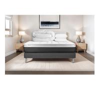 Pack lit complet 200x200 cm - Matelas + Sommier Gris (en kit) + 2 oreillers + Couette - Vital Soft Gris