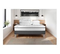 Pack lit complet 200x200 cm - Matelas + Sommier Gris (en kit) + 2 oreillers + Couette - Vital Spa Gris