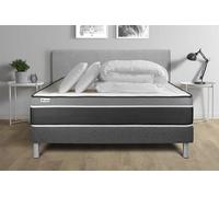 Pack Prêt A Dormir Vital Care 140 X 190 Cm Sommier Kit Gris