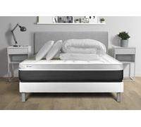 Pack lit complet - Matelas 140x190 cm + Sommier tapissier à lattes (en kit) + 2 oreillers + Couette - Vital Soft G