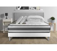 Pack lit complet - Matelas 140x190 cm + Sommier tapissier à lattes (en kit) + 2 oreillers + Couette - Vitalpower Recover G