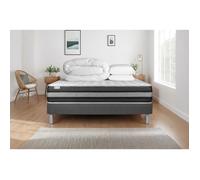 Pack lit complet - Matelas 140x190 cm + Sommier tapissier à lattes (en kit) + 2 oreillers + Couette - Vitalspring Zen G