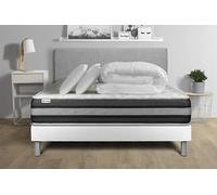 Pack Prêt A Dormir Vitalspring Zen 140 X 190 Cm Sommier Kit Blanc