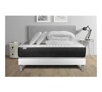 Pack lit complet - Matelas 140x190 cm + Sommier tapissier à lattes (en kit) + 2 oreillers + Couette - Vitalspring G
