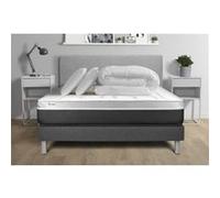 Pack prêt à dormir 140 x 200 cm Mousse polyuréthane à mémoire de forme VITAL SOFT - 24 cm - Ferme - sommier kit Gris