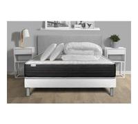 Pack Prêt A Dormir Vitalmemo One 140 X 200 Cm Sommier Kit Blanc
