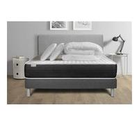 Pack lit complet - Matelas 140x200 cm + Sommier tapissier à lattes (en kit) + 2 oreillers + Couette - Vitalspring G