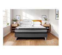 Pack lit complet - Matelas 160x200 cm + Sommier tapissier à lattes (en kit) + 2 oreillers + Couette - Vital Power Zen Gris