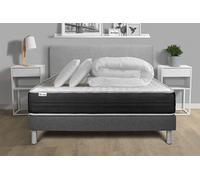Pack Prêt A Dormir Vitalmemo One 160 X 200 Cm Sommier Kit Gris