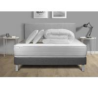 Pack Prêt A Dormir Vitalmemo 160 X 200 Cm Sommier Kit Gris