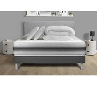 Pack lit complet - Matelas 160x200 cm + Sommier tapissier à lattes (en kit) + 2 oreillers + Couette - Vitalmemo Back G