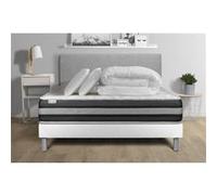 Pack lit complet - Matelas 160x200 cm + Sommier tapissier à lattes (en kit) + 2 oreillers + Couette - Vitalspring Zen G
