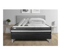 Pack lit complet - Matelas 180x200 cm + Sommier tapissier à lattes (en kit) + 2 oreillers + Couette - Vital Power Zen G