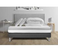 Pack lit complet - Matelas 180x200 cm + Sommier tapissier à lattes (en kit) + 2 oreillers + Couette - Vital Relax G