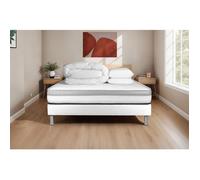 Pack Prêt A Dormir Vital Relax 180 X 200 Cm Sommier Kit Blanc