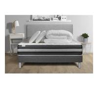 Ensemble matelas et sommier VITALIT Pack prêt à dormir 180 x 200 cm Ressorts ensachés et Mémoire de forme VITALSPRING ZEN - 26 cm - Ferme - sommier kit Gris