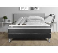 Vitalit Pack lit complet Prêt à Dormir Vital Care 200 x 200 cm Sommier kit Noir