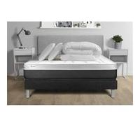 Pack lit complet - Matelas 200x200 cm + Sommier tapissier à lattes (en kit) + 2 oreillers + Couette - Vital Soft