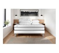 Pack lit complet - Matelas 200x200 cm + Sommier tapissier à lattes (en kit) + 2 oreillers + Couette - Vital Spa Blanc