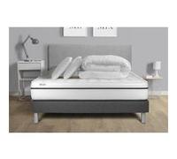 Pack prêt à dormir 200 x 200 cm Mousse polyuréthane à mémoire de forme VITAL SPA - 24 cm - Ferme - sommier kit Gris