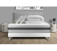 Pack Prêt A Dormir Vitalmemo Back 200 X 200 Cm Sommier Kit Blanc