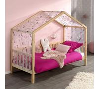 Vipack Pack Lit enfant cabane Dallas III 90x200 cm Naturel + Matelas Basic Cool ép. 10 cm