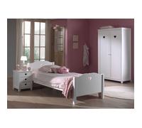Pack - Lit Enfant, Chevet & Armoire 2 Portes ""Amori"" Blanc
