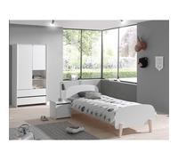 Pack - Lit Enfant, Chevet & Armoire "Kiddy" Blanc