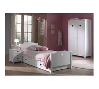 Pack - Lit Enfant, Chevet, Armoire & Tiroir ""Amori"" Blanc