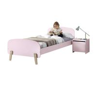 Kiddy Chambre enfant complète style scandinave bois pin massif & MDF laqué vieux rose 90x200 cm