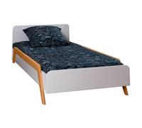 Pack Lit Enfant Évolutif Avec Barrières Et Matelas Bois Massif Dixia Blanc Et Bois 90X190