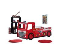 Funbeds Lit Pompier MDF Rouge 223 x 101 x 101 cm + Matelas