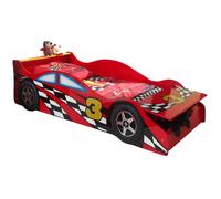 Vipack Lit voiture CARINO 70x140 cm avec coffre et matelas rouge