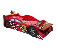 Vipack Lit voiture CARINO 70x140 cm avec coffre et matelas rouge