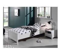 Pack - Lit Enfant, Sommier & Chevet ""Erik"" 90x200cm Blanc