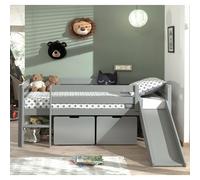 Pack - Lit Enfant Surélevé & 2 Tiroirs "Pino" 90x200cm Blanc