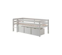 Pack - Lit Enfant Surélevé & 3 Tiroirs "Pino" 90x200cm Blanc